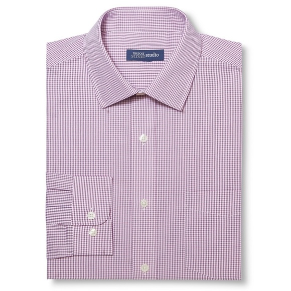 😀 3 for $20 NWT Mercer Non-Iron Check Dress Shirt - Picture 1 of 4